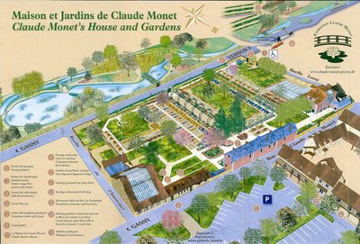 Plan des jardins de Claude Monet, un émerveillement de couleurs