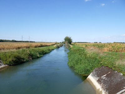 Canal d’irrigation de la Hardt et la Via Columbani à Bantzenheim