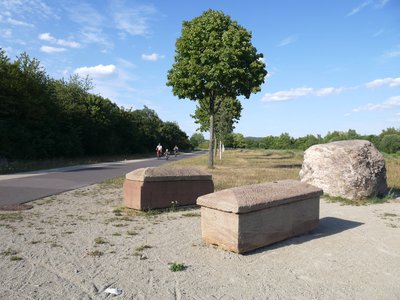 Les sarcophages au bord de la via Columbani ont été découverts dans la zone humide.