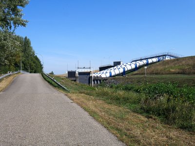 Conduits du siphon entre le Rhin et le Polder de la gravière.