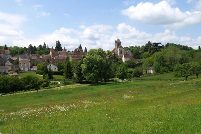 Vue de la ville de Couches dans un écrin de verdure